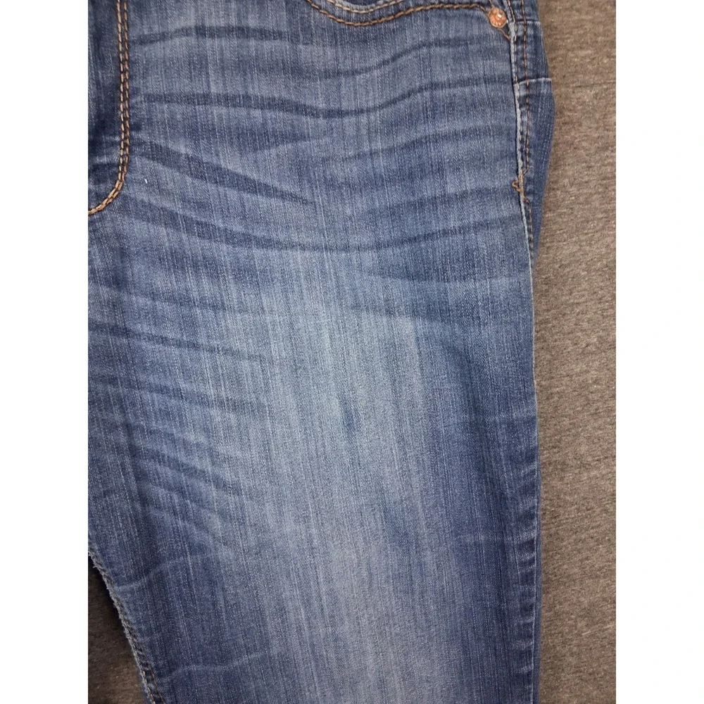 Ariat Womens Jeans 33R Blue Denim Rosa Perfect Boot Cut Thick Stitch Western - Picture 3 of 11